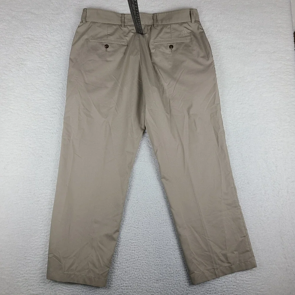 Adidas Pants Mens 36x30 Beige Stone Climalite Activewear Performance Tech Golf *